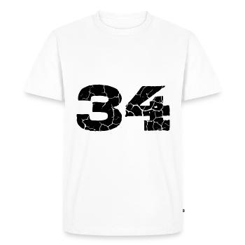Maillot à 34 numéros - T-shirt Premium bio Homme - blanc - Devant - Nico (187cm)