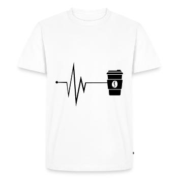Coffee Pulse - Men's Premium Organic T-Shirt - white - Front - Nico (187cm)