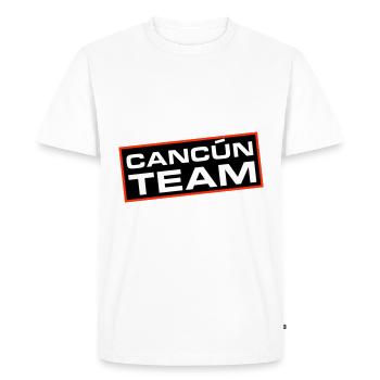 Cancun Team - Men's Premium Organic T-Shirt - white - Front - Nico (187cm)