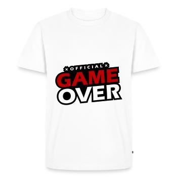 Game Over Slogan - T-shirt Premium bio Homme - blanc - Devant - Nico (187cm)