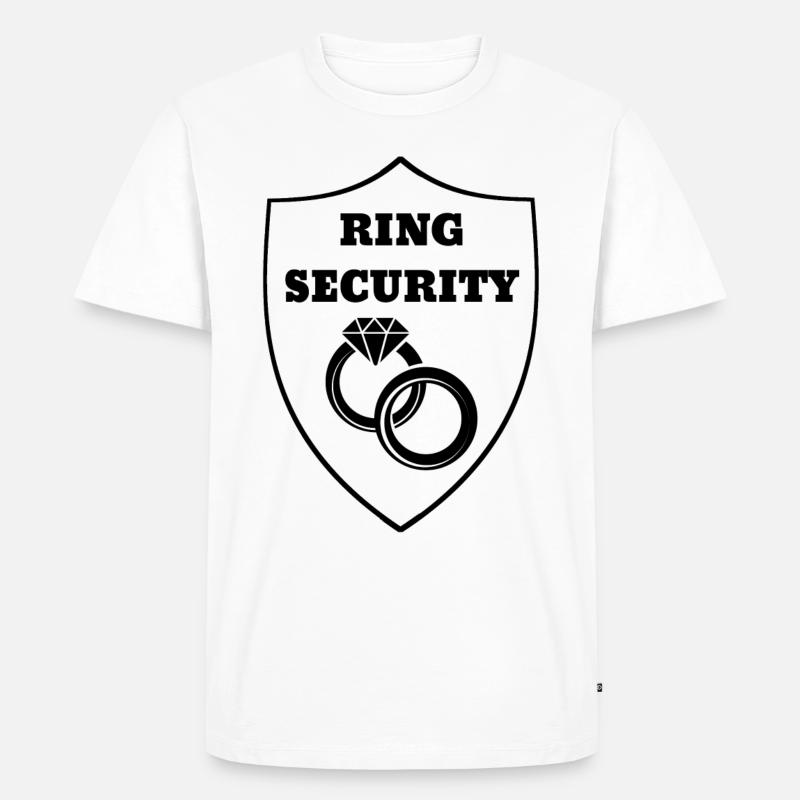 Ring Security JGA Junggesellenabschied Geschenk - Männer Premium Bio T-Shirt - Weiß