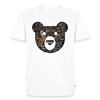 Teddy Bär Bärchen - Teddy Bear Word Cloud Art - Men's Premium Organic T-Shirt - white - Front - Nico (187cm)