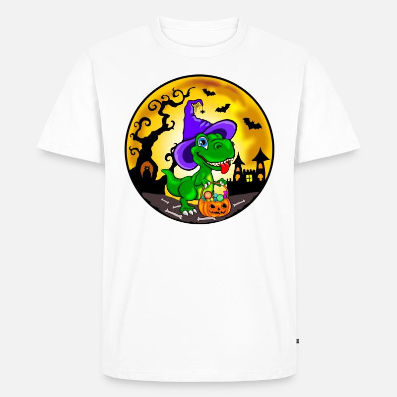 T-Rex Halloween - Dinosaurier Halloween - Männer Premium Bio T-Shirt - Weiß