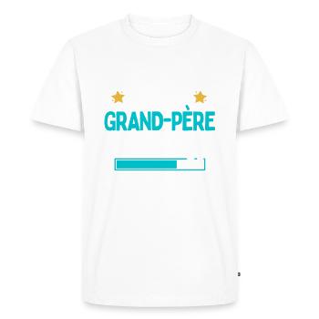 Je peux pas j'vais être Grand-père 2024 Futur Papy - T-shirt Premium bio Homme - blanc - Devant - Nico (187cm)