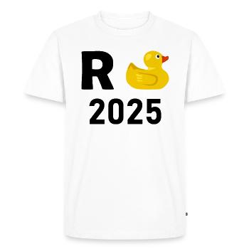 Duck Pension 2025 Pension Retirement Grandpa Grandma Pensioner - Men's Premium Organic T-Shirt - white - Front - Nico (187cm)