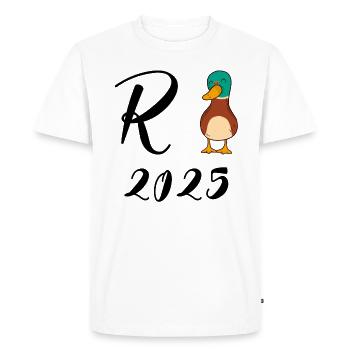 Duck Pension 2025 Pension Retirement Grandpa Grandma Pensioner - Men's Premium Organic T-Shirt - white - Front - Nico (187cm)