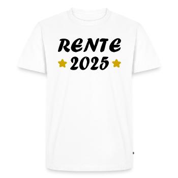 Pension 2025 Cadeau Pension 2025 Retraite Grand-père Grand-mère - T-shirt Premium bio Homme - blanc - Devant - Nico (187cm)