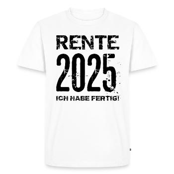 Pension 2025 Cadeau Pension 2025 Retraite Grand-père Grand-mère - T-shirt Premium bio Homme - blanc - Devant - Nico (187cm)