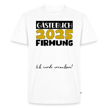 Confirmation 2025 livre d'or cadeau filles garçons - T-shirt Premium bio Homme - blanc - Devant - Nico (187cm)