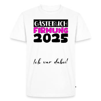 Confirmation 2025 livre d'or cadeau filles garçons - T-shirt Premium bio Homme - blanc - Devant - Nico (187cm)
