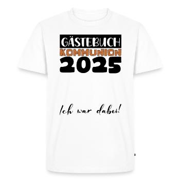 Communion 2025 Livre d’or Cadeau Fille Garçons - T-shirt Premium bio Homme - blanc - Devant - Nico (187cm)