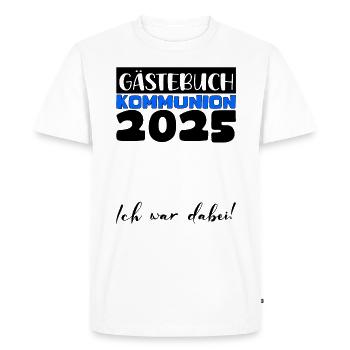 Communion 2025 Livre d’or Cadeau Fille Garçons - T-shirt Premium bio Homme - blanc - Devant - Nico (187cm)