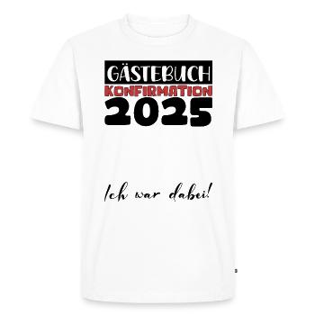 Confirmation 2025 Livre d’or Décoration Filles Garçons - T-shirt Premium bio Homme - blanc - Devant - Nico (187cm)