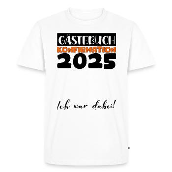 Confirmation 2025 décoration livre d'or filles garçons - T-shirt Premium bio Homme - blanc - Devant - Nico (187cm)