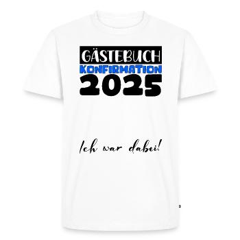Confirmation 2025 décoration livre d'or filles garçons - T-shirt Premium bio Homme - blanc - Devant - Nico (187cm)
