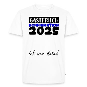 Confirmation 2025 décoration livre d'or filles garçons - T-shirt Premium bio Homme - blanc - Devant - Nico (187cm)