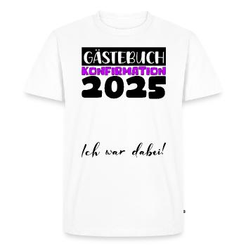 Confirmation 2025 décoration livre d'or filles garçons - T-shirt Premium bio Homme - blanc - Devant - Nico (187cm)