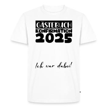 Confirmation 2025 décoration livre d'or filles garçons - T-shirt Premium bio Homme - blanc - Devant - Nico (187cm)