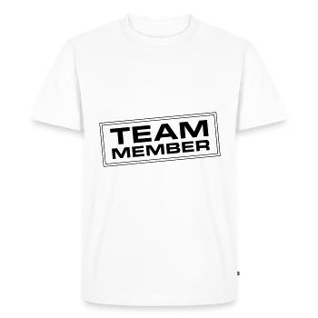 Team Member - Men's Premium Organic T-Shirt - white - Front - Nico (187cm)