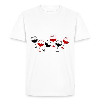 Wine Red Wine Glass - Men's Premium Organic T-Shirt - white - Front - Nico (187cm)