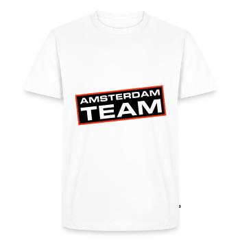 Amsterdam Team - Men's Premium Organic T-Shirt - white - Front - Nico (187cm)