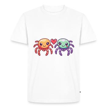 Tarentule Bande Dessinée Couple Amour - T-shirt Premium bio Homme - blanc - Devant - Nico (187cm)