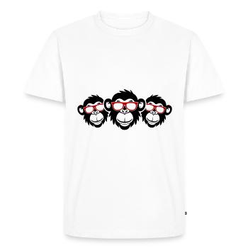 Tête de singe Drôle De Fête Singe - T-shirt Premium bio Homme - blanc - Devant - Nico (187cm)