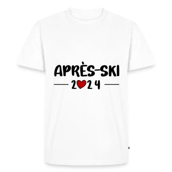 Après Ski 2024 Heart Trip - Men's Premium Organic T-Shirt - white - Front - Nico (187cm)