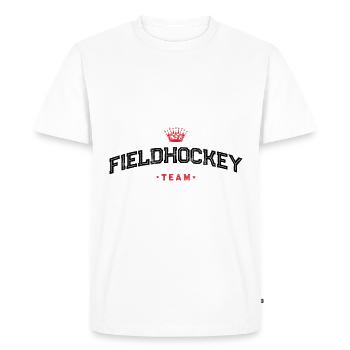 Équipe de hockey sur gazon - T-shirt Premium bio Homme - blanc - Devant - Nico (187cm)