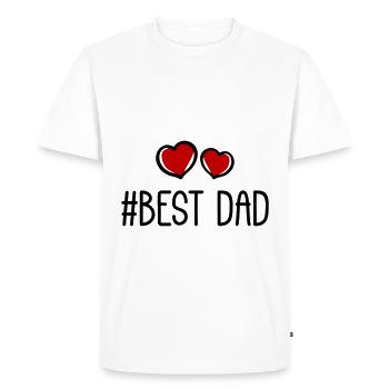 Meilleur Papa Coeurs Amour - T-shirt Premium bio Homme - blanc - Devant - Nico (187cm)