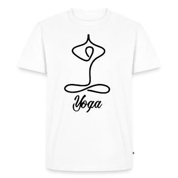 Funny Yoga for Women & Men | Namaste Om Meditation Light - Men's Premium Organic T-Shirt - white - Front - Nico (187cm)