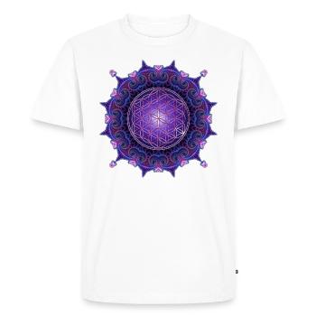 FLEUR DE LA VIE - Mandala de coeur - T-shirt Premium bio Homme - blanc - Devant - Nico (187cm)