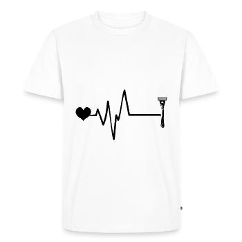 Razor Blade Pulse Heart Love - Men's Premium Organic T-Shirt - white - Front - Nico (187cm)