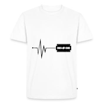 Razor blade pulse - Men's Premium Organic T-Shirt - white - Front - Nico (187cm)