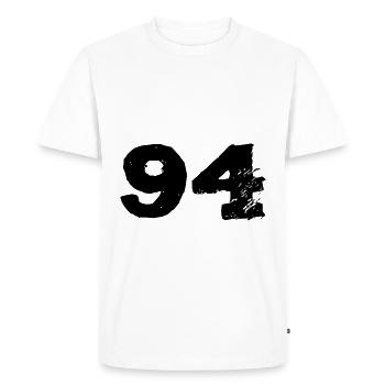 94 Maillot numéro - T-shirt Premium bio Homme - blanc - Devant - Nico (187cm)