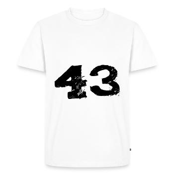 43 Maillot numéro - T-shirt Premium bio Homme - blanc - Devant - Nico (187cm)