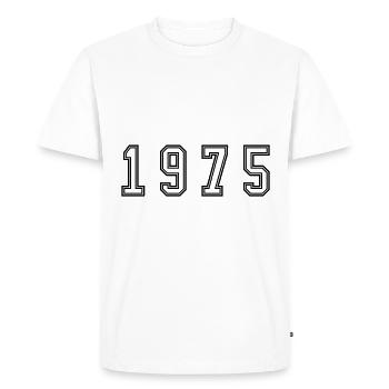 Numéro de l’année 1975 - T-shirt Premium bio Homme - blanc - Devant - Nico (187cm)