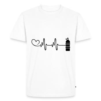 Oxygen Diving Pulse Heart - T-shirt Premium bio Homme - blanc - Devant - Nico (187cm)