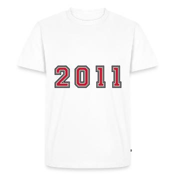 2011 year number - Men's Premium Organic T-Shirt - white - Front - Nico (187cm)