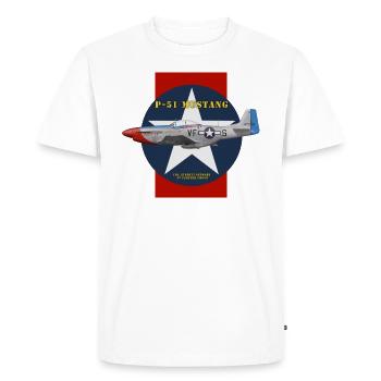 P-51 Sunny VIII - T-shirt Premium bio Homme - blanc - Devant - Nico (187cm)