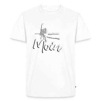 Moin for northern lights with Obereversand lighthouse - Men's Premium Organic T-Shirt - white - Front - Nico (187cm)