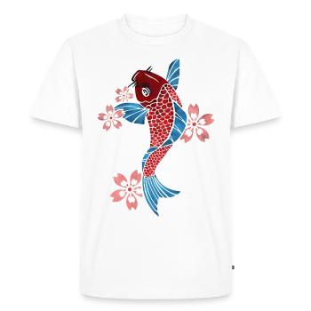 Carpe koi - T-shirt Premium bio Homme - blanc - Devant - Nico (187cm)