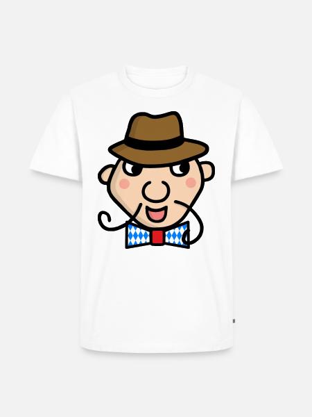 Bayer mit Fliege - Männer Premium Bio T-Shirt - Weiß