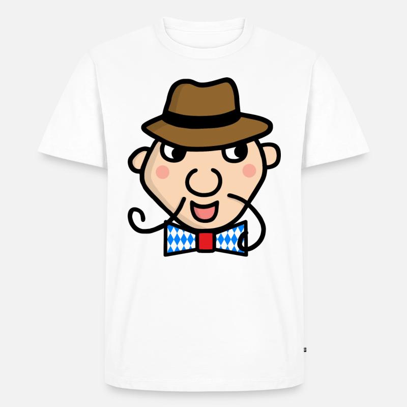Bayer mit Fliege - Männer Premium Bio T-Shirt - Weiß