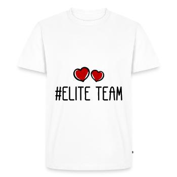 Elite Team Heart Love - Men's Premium Organic T-Shirt - white - Front - Nico (187cm)