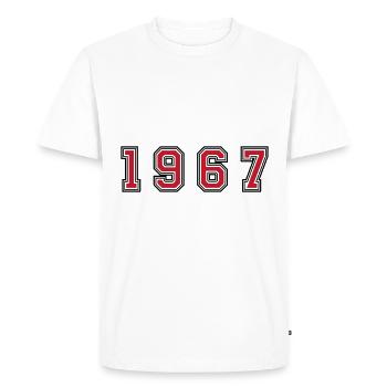 Numéro de l’année 1967 - T-shirt Premium bio Homme - blanc - Devant - Nico (187cm)