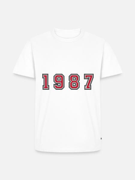 1987 year number - Men's Premium Organic T-Shirt - white