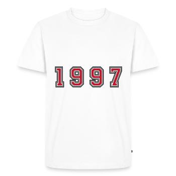 Numéro de l’année 1997 - T-shirt Premium bio Homme - blanc - Devant - Nico (187cm)