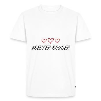 Meilleur Frère Cœur Amour - T-shirt Premium bio Homme - blanc - Devant - Nico (187cm)