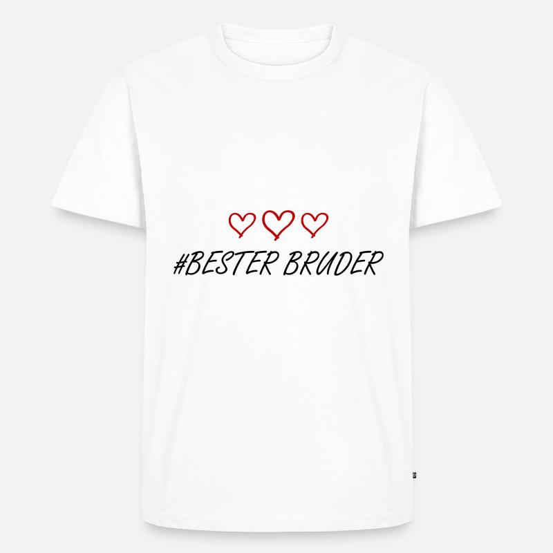 Bester Bruder Herz Liebe - Männer Premium Bio T-Shirt - Weiß